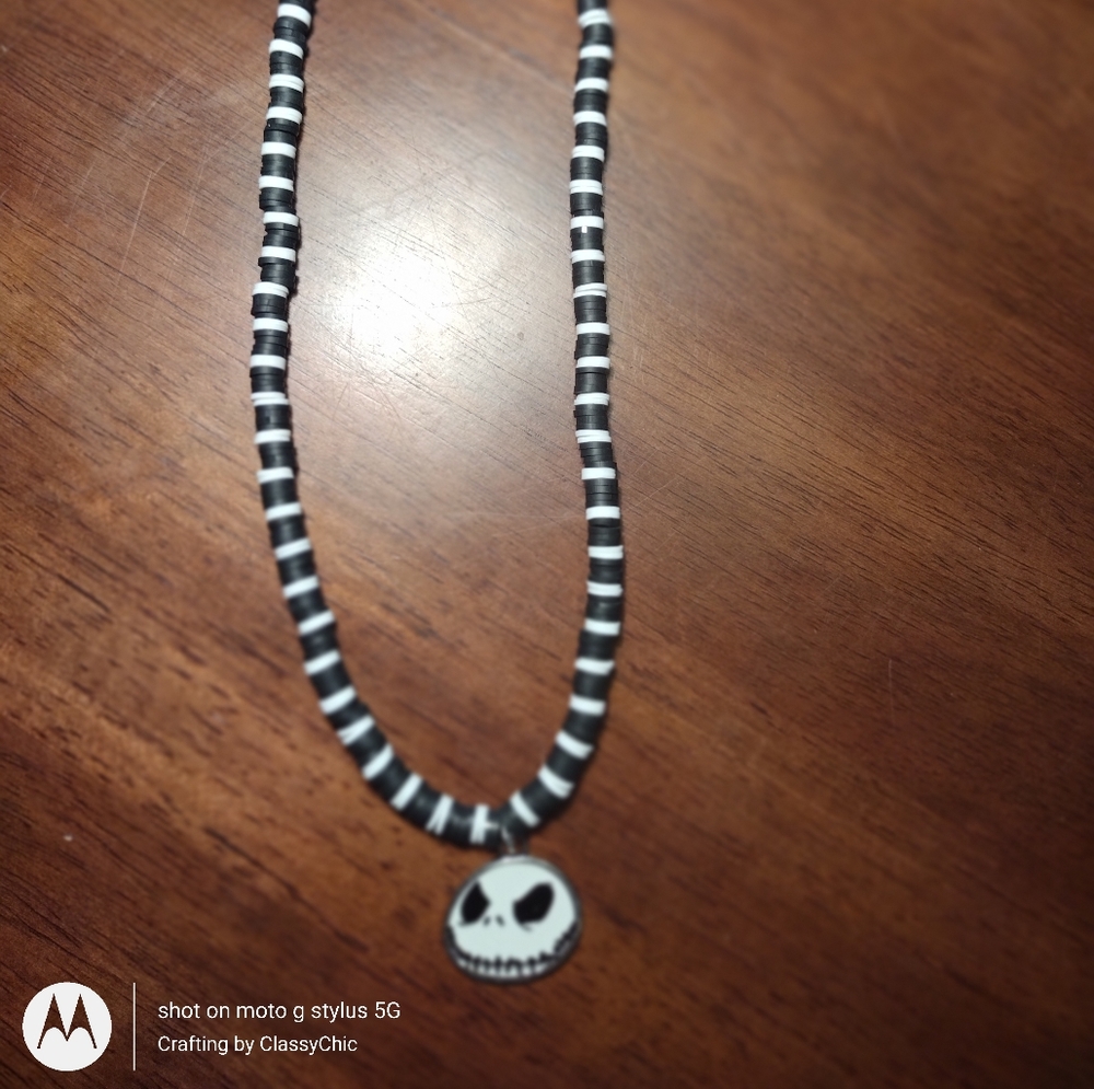 Handmade choker/necklace Nightmare Before Christmas theme with Jack Skellington